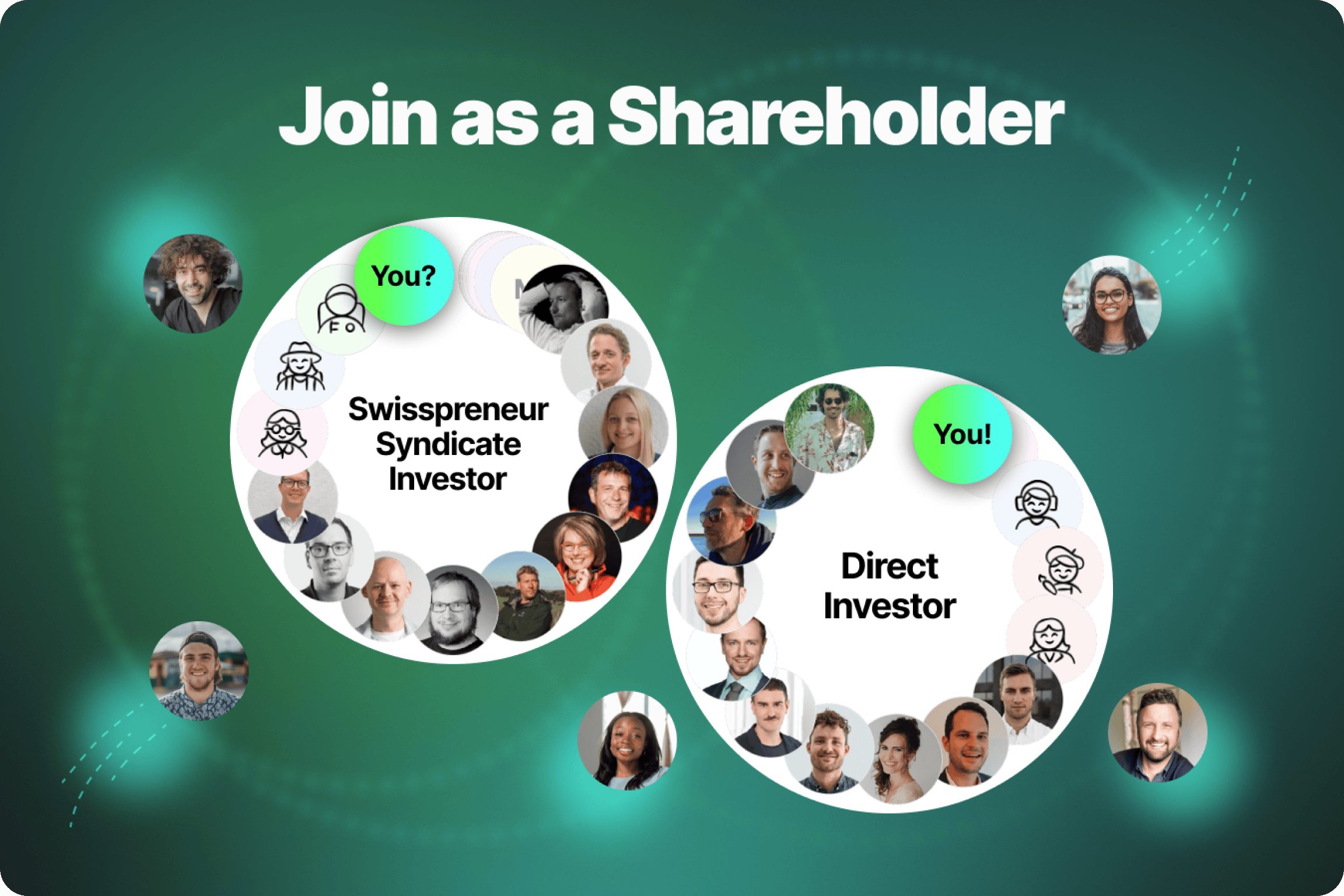 Illustration of new peers joining investor roles in Peerdom.