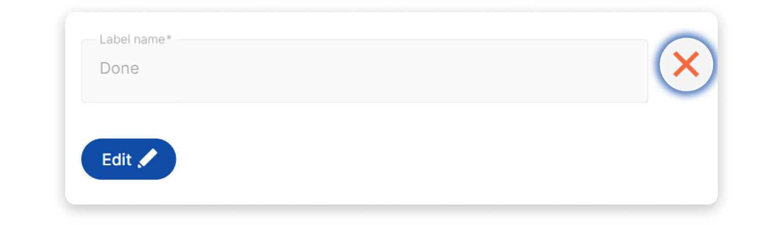 Deleting a label will permanently remove it from all projects. Alt